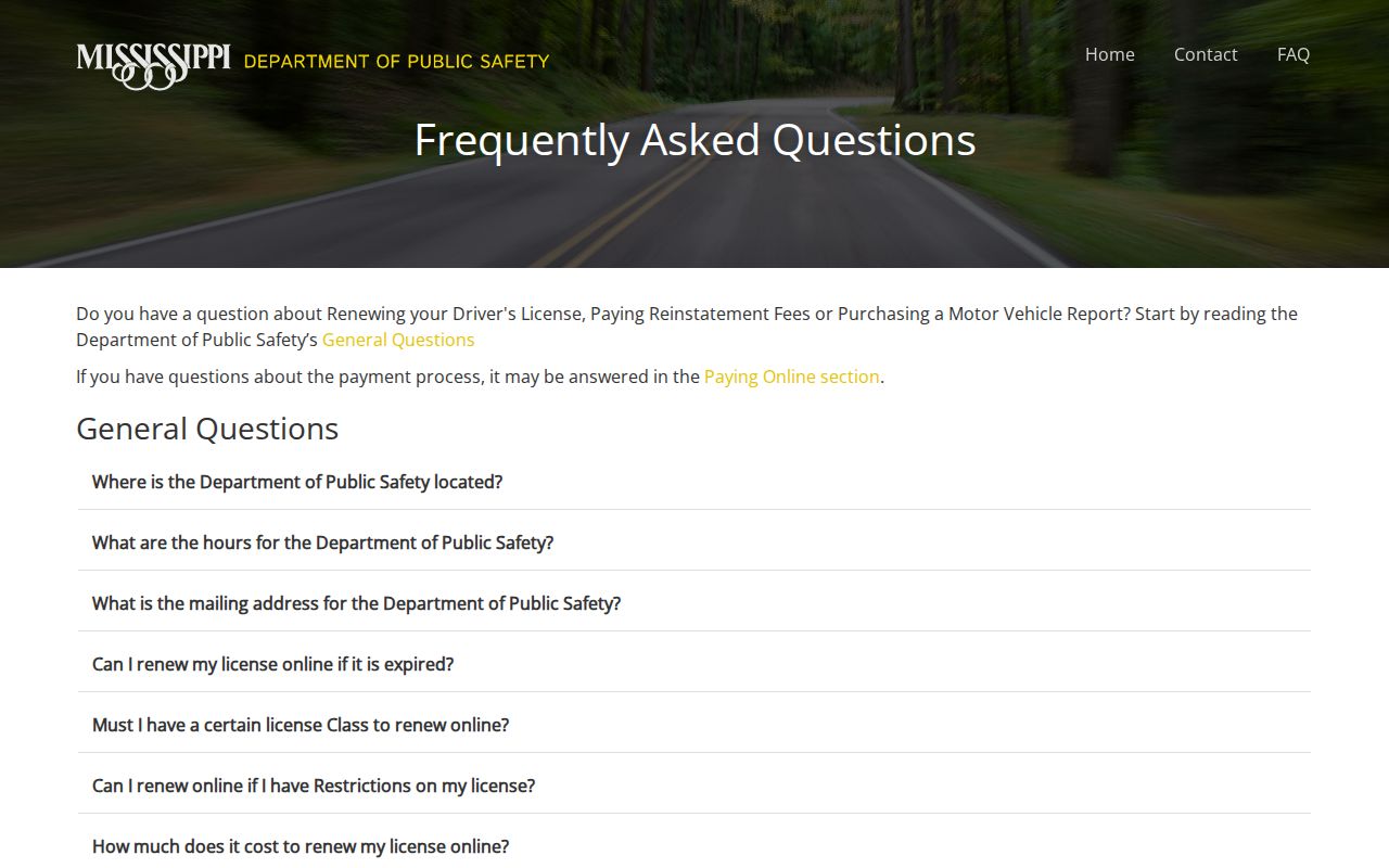 Mississippi driver license reinstatement FAQ